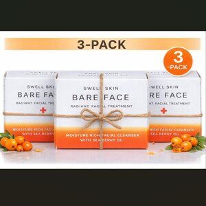 SWELL SKIN - Bare Face Cleansing Bar for All Skin, 2.25oz Acne Soap Bar, 3 PACK
